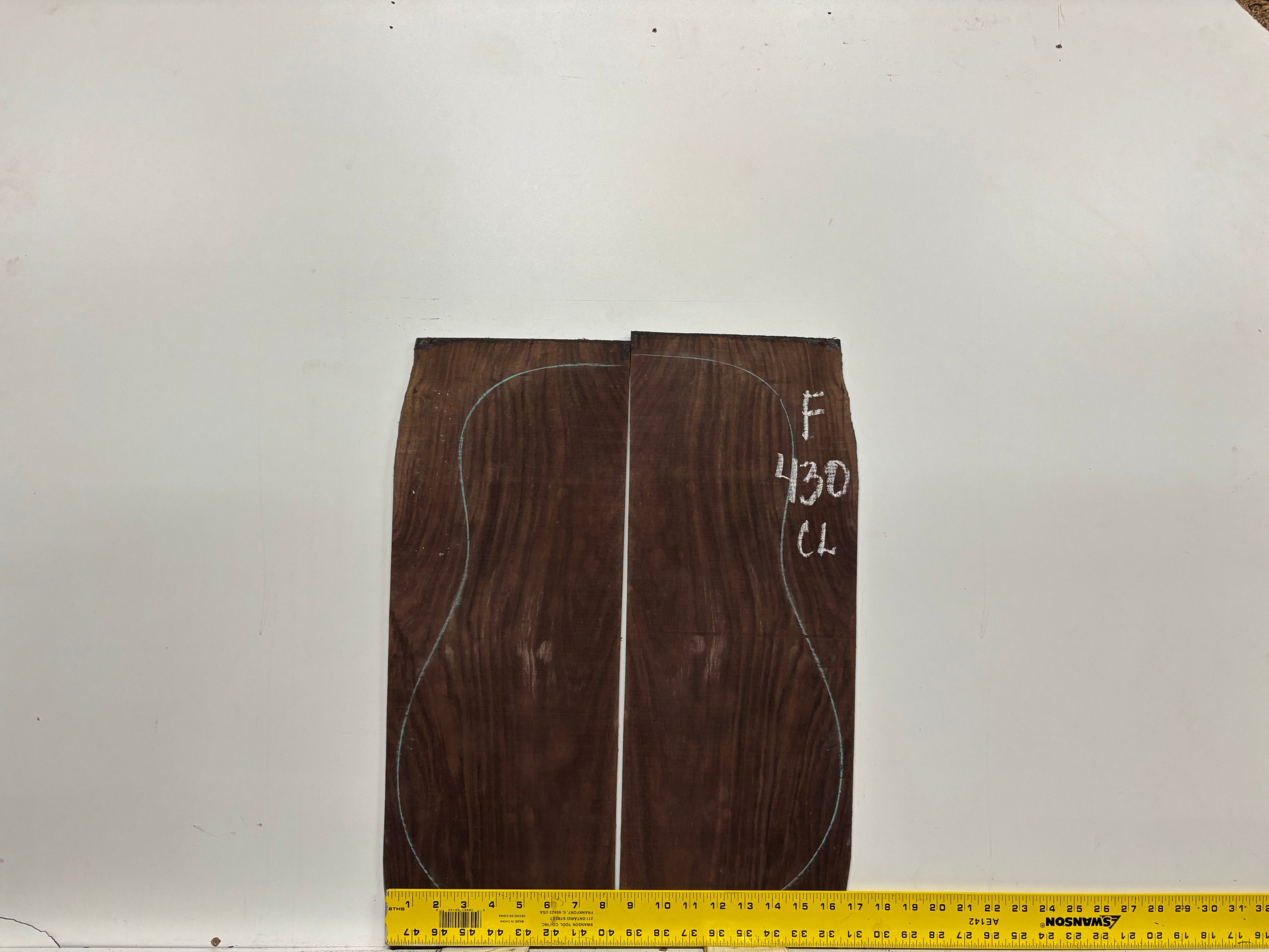 Figured Indian Rosewood Classical Guitar Back & Side Set #430